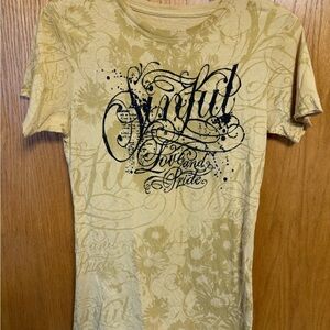 Sinful Yellow Graphic Tee with Black Accents